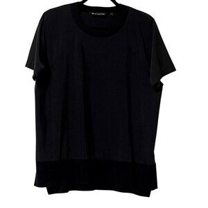 Athleta Womens Size S Black Short Sleeve Top Polyester & Spandex Athleticwear